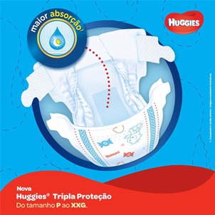 Seu bebê sempre sequinho! Fralda Huggies M Máxima Absorção