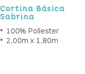 Cortina Básica Sabrina 100% Poliester 2,00m x 1,80m