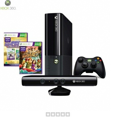 Console Xbox 360 4GB Kinect + Jogo Kinect Sports Ultimate + Jogo Kinect Adventures