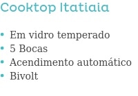Cooktop Itatiaia                         Em vidro temperado 5 Bocas Acendimento automático Bivolt