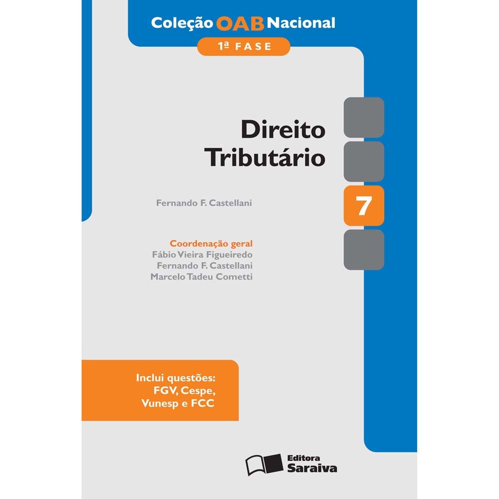 Livro Oab Nacional Direito Tributário 1ª Fase Volume 7 Fernando F Castellani Extracombr - 