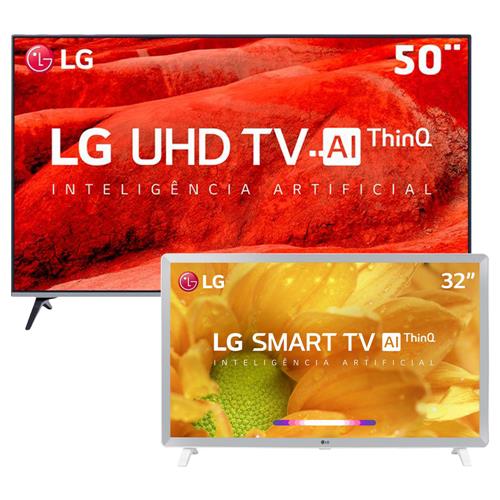 Smart TV LED 50" UHD 4K LG 50UM7510PSB + Smart TV LED 32" HD LG 32LM620BPSA Menor preço em Smart TV LED 50" UHD 4K LG 50UM7510PSB + Smart TV LED 32" HD LG 32LM620BPSA