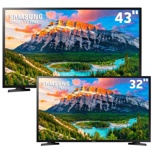 Smart TV LED 43" Full HD Samsung 43J5290 + Smart TV LED 32" HD Samsung 32J4290 Menor preço em Smart TV LED 43" Full HD Samsung 43J5290 + Smart TV LED 32" HD Samsung 32J4290