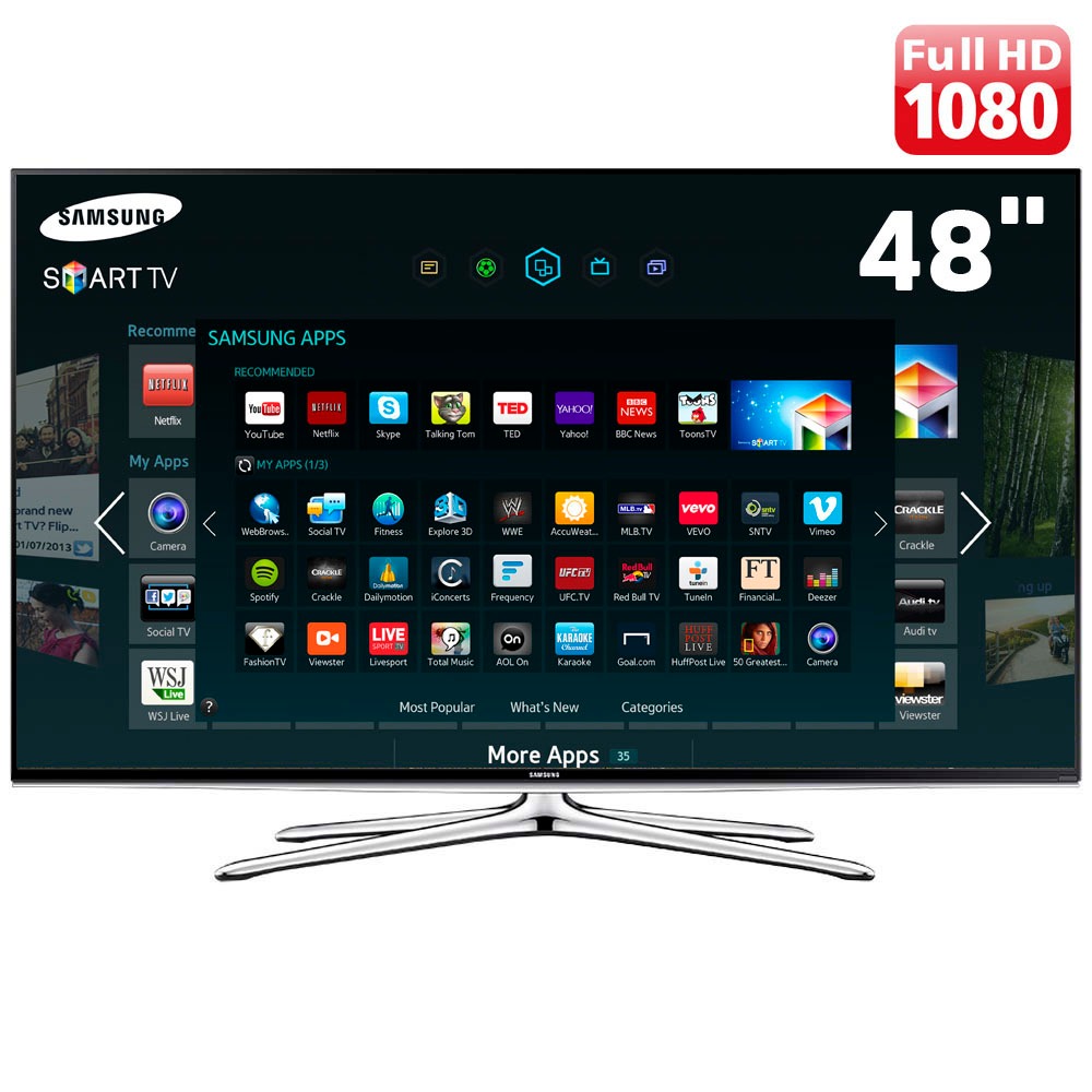 Smart TV LED 48” Full HD Samsung UN48H6300 com 240Hz Clear Motion Rate