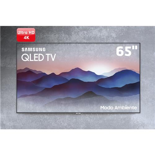 Smart TV QLED 65" UHD 4K Samsung QN65Q7FN com Conexão Invisível, Modo Ambiente, Pontos Quânticos, HDR, Design 360º, Controle Remoto Único - 2018