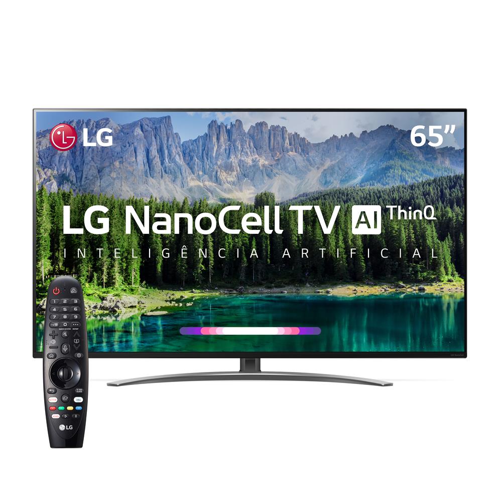 Smart TV LG LED 65" 4K 65SM8600 com NanoCell AI Cinema Dolby Atmos WebOS 4.5 e Wi-Fi