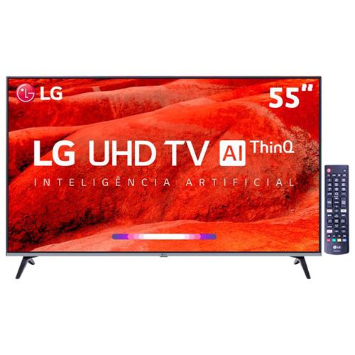 Smart TV LED 55" LG UM7520 Ultra HD 4K HDR Ativo DTS Virtual X Inteligência Artificial ThinQ AI WebOS 4.5