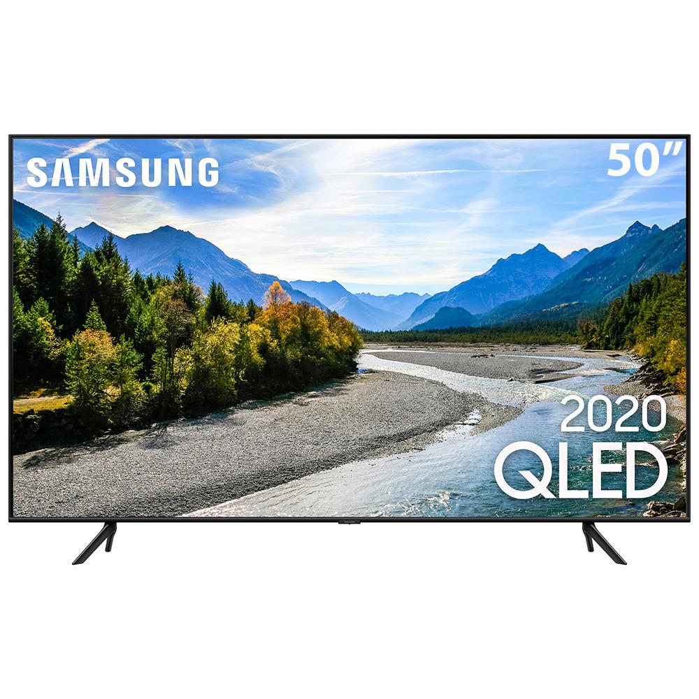 Smart TV QLED 50" UHD 4K Samsung 50Q60T Pontos Quânticos, Modo Ambiente Foto, Borda Ultrafina, Design Cabos Escondidos, Controle Remoto Único - 2020